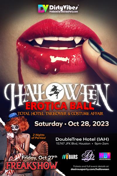 Fri, Oct 27, 2023 Halloween Erotica Ball- 20th Annual at Doubletree Hotel at IAH Airport Houston Texas