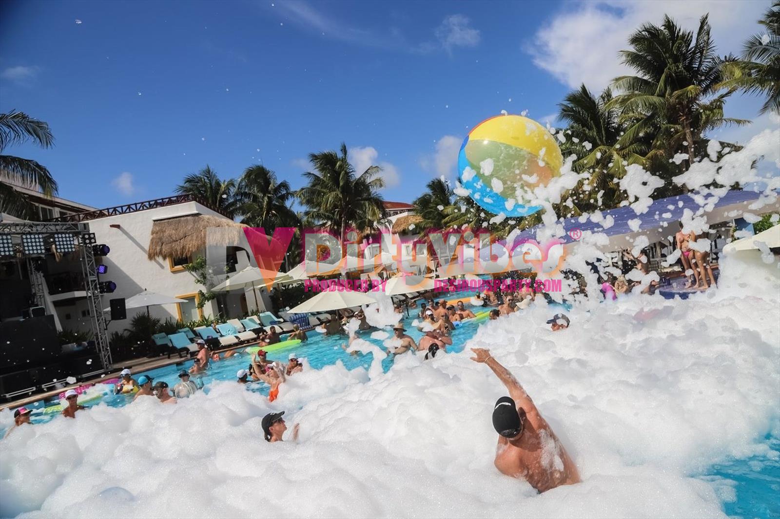 Foam pool party at Dirty Vibes music fest in 2019. 